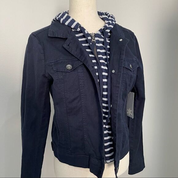 NWT Splendid Corby Twofer Jacket with Stripe Hood Size Medium - Picture 5 of 16